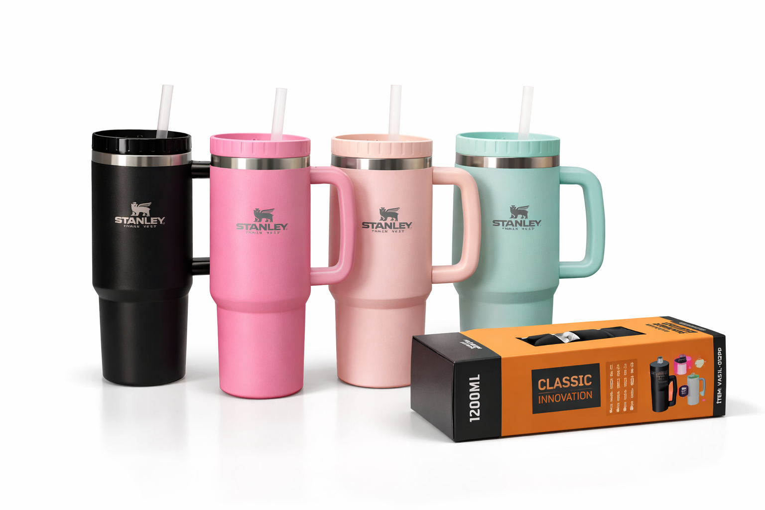 Vaso térmico con manija y sorbete x 12 pcs